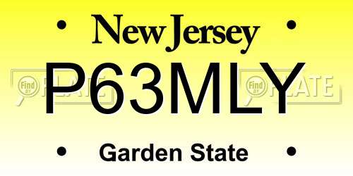 P63MLY New Jersey License Plate