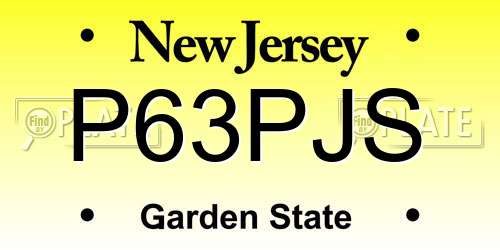 P63PJS New Jersey License Plate