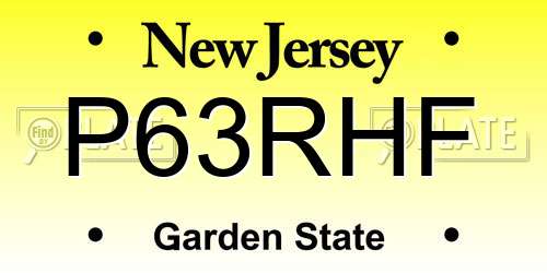 P63RHF New Jersey License Plate