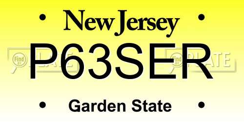 P63SER New Jersey License Plate