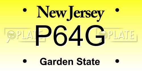 P64G New Jersey License Plate