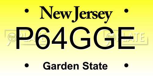P64GGE New Jersey License Plate