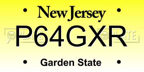 P64GXR New Jersey License Plate