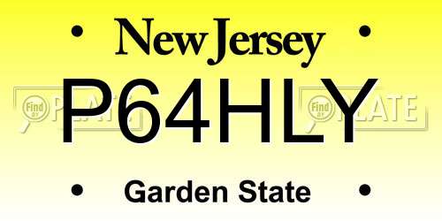 P64HLY New Jersey License Plate