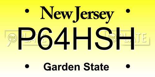P64HSH New Jersey License Plate