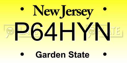 P64HYN New Jersey License Plate