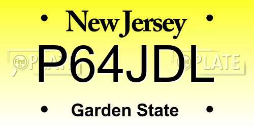 P64JDL New Jersey License Plate