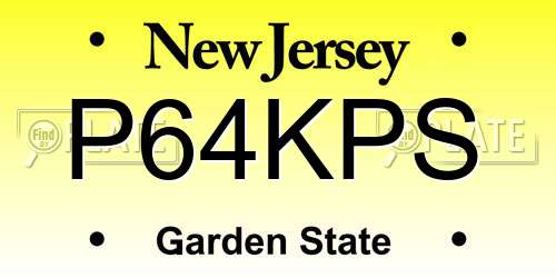 P64KPS New Jersey License Plate