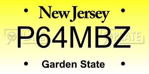 P64MBZ New Jersey License Plate