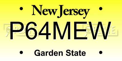 P64MEW New Jersey License Plate