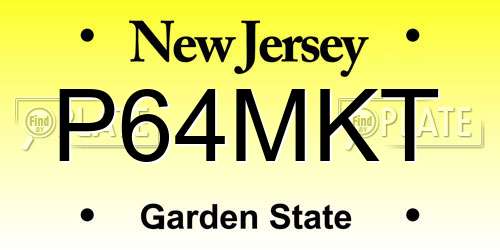 P64MKT New Jersey License Plate