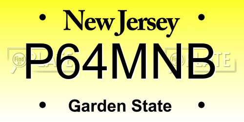 P64MNB New Jersey License Plate