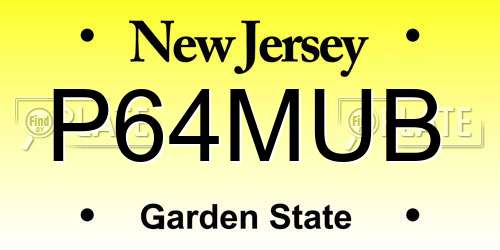 P64MUB New Jersey License Plate