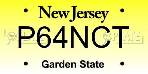 P64NCT New Jersey License Plate