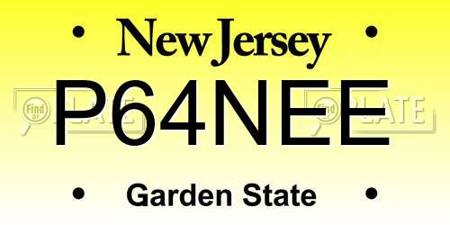 P64NEE New Jersey License Plate