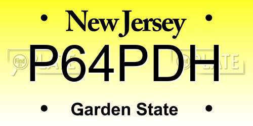 P64PDH New Jersey License Plate