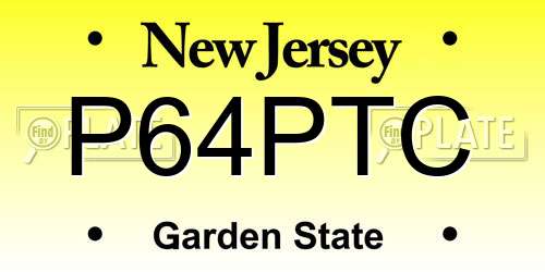 P64PTC New Jersey License Plate