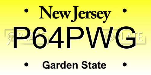 P64PWG New Jersey License Plate