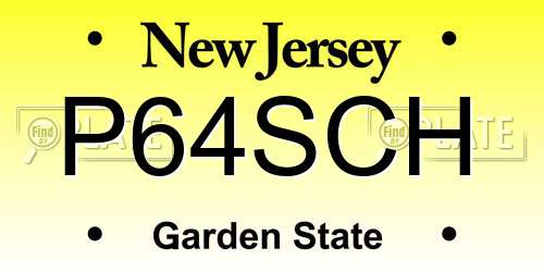 P64SCH New Jersey License Plate