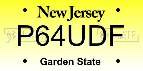 P64UDF New Jersey License Plate