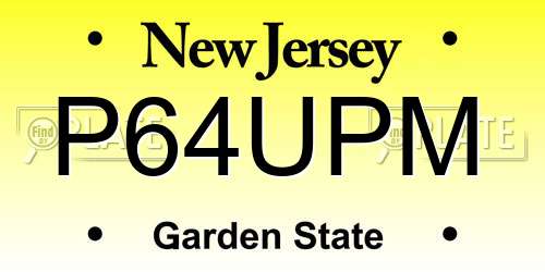 P64UPM New Jersey License Plate