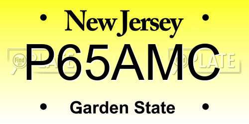 P65AMC New Jersey License Plate