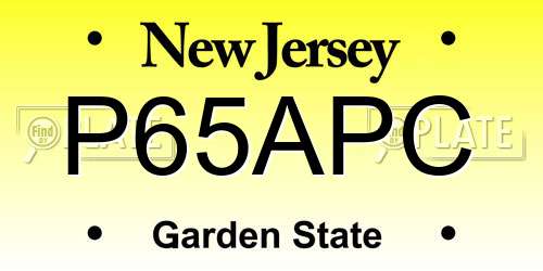 P65APC New Jersey License Plate