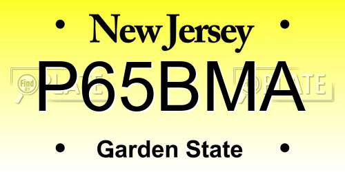 P65BMA New Jersey License Plate