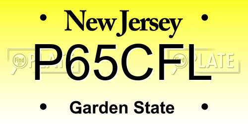 P65CFL New Jersey License Plate