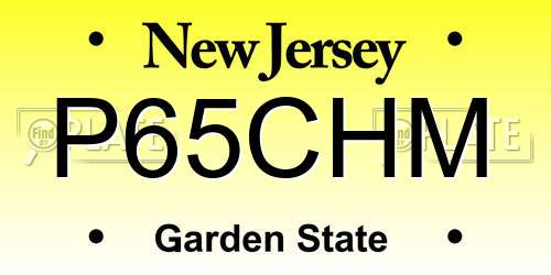 P65CHM New Jersey License Plate