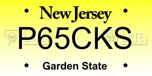 P65CKS New Jersey License Plate