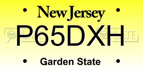 P65DXH New Jersey License Plate