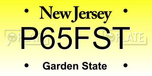P65FST New Jersey License Plate