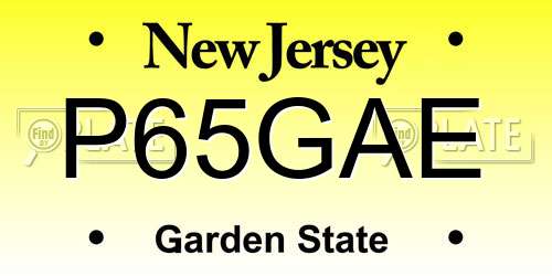 P65GAE New Jersey License Plate