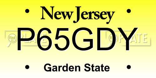 P65GDY New Jersey License Plate