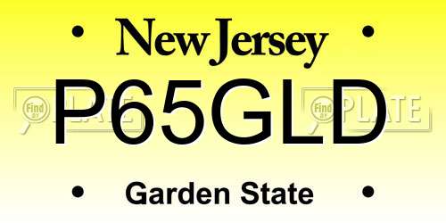 P65GLD New Jersey License Plate