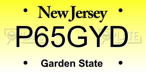 P65GYD New Jersey License Plate