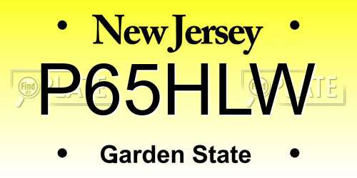 P65HLW New Jersey License Plate