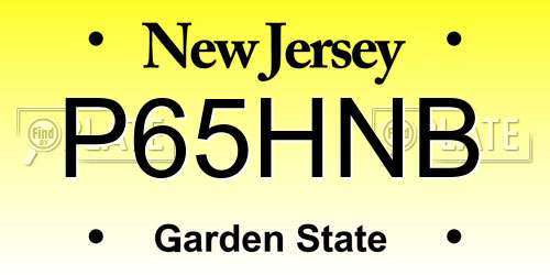 P65HNB New Jersey License Plate