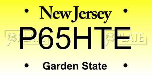 P65HTE New Jersey License Plate