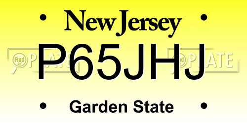 P65JHJ New Jersey License Plate