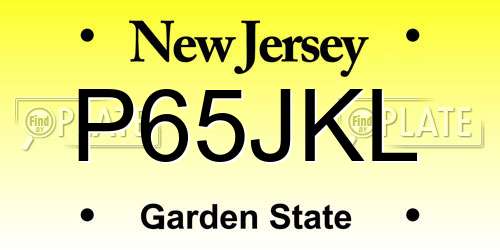 P65JKL New Jersey License Plate