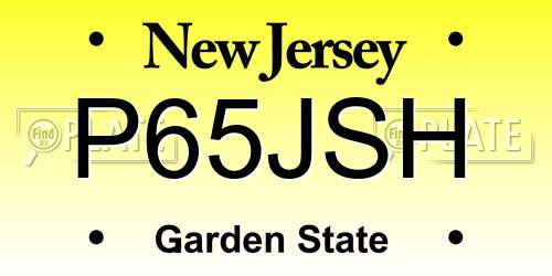 P65JSH New Jersey License Plate