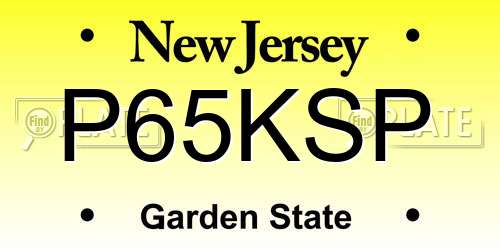 P65KSP New Jersey License Plate