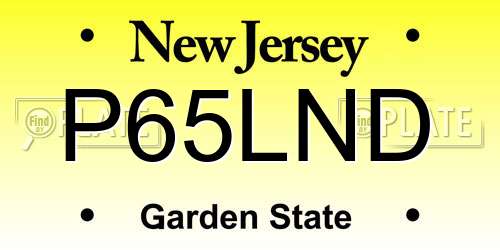 P65LND New Jersey License Plate
