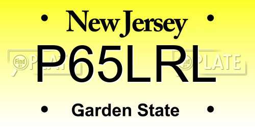 P65LRL New Jersey License Plate