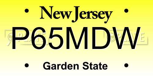 P65MDW New Jersey License Plate