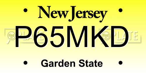 P65MKD New Jersey License Plate