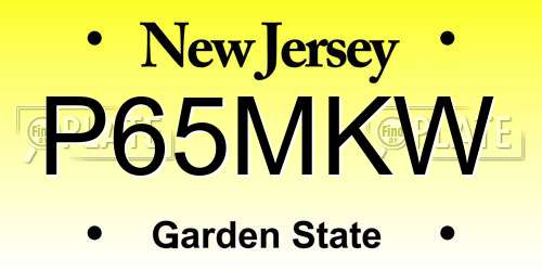 P65MKW New Jersey License Plate