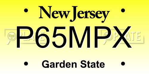P65MPX New Jersey License Plate